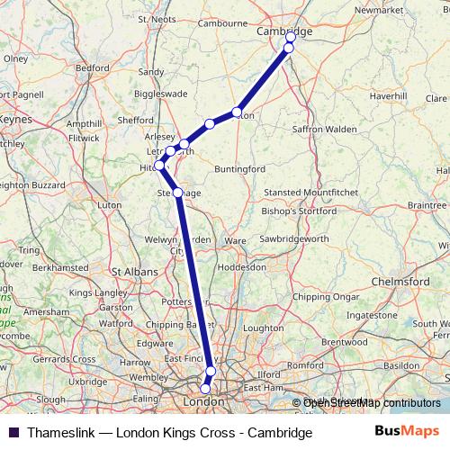 Thameslink rail Line Map