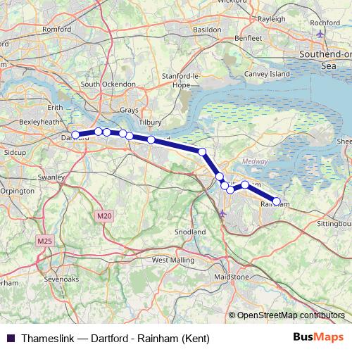 Thameslink rail Line Map