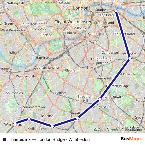 Thameslink rail Line Map