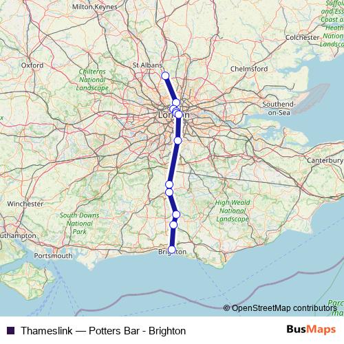 Thameslink rail Line Map