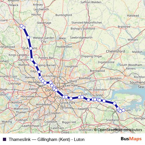 Thameslink rail Line Map