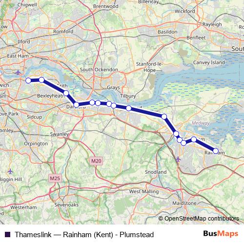 Thameslink rail Line Map