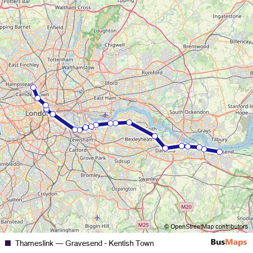 Thameslink rail Line Map