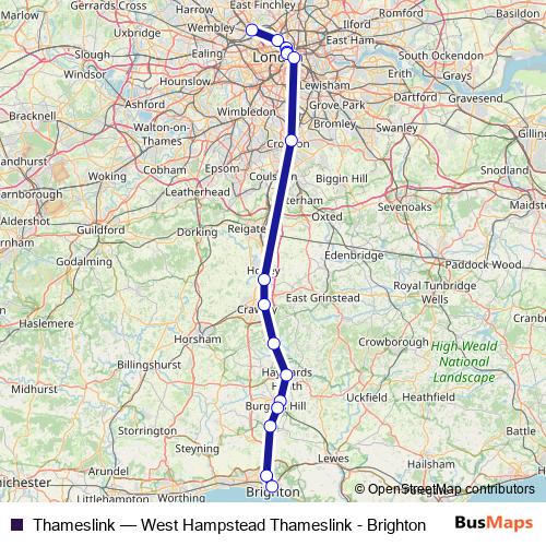 Thameslink rail Line Map