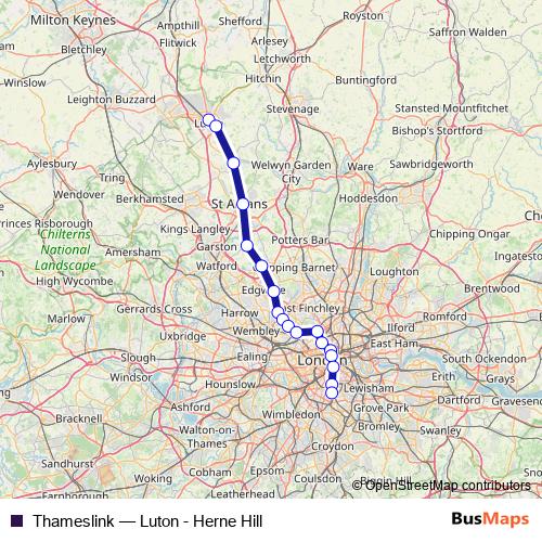 Thameslink rail Line Map