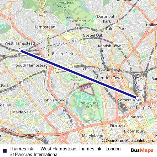Thameslink rail Line Map