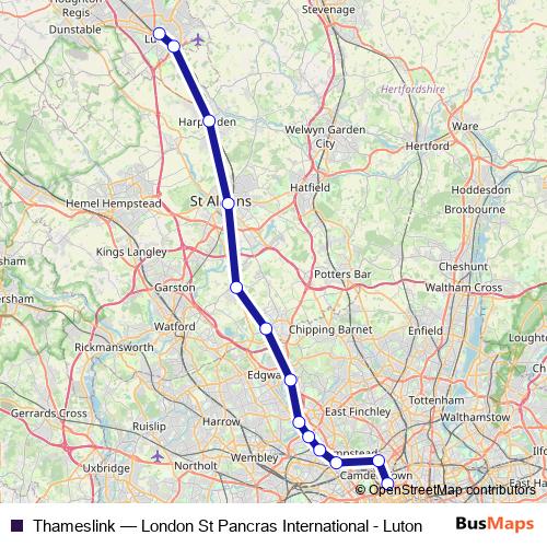 Thameslink rail Line Map