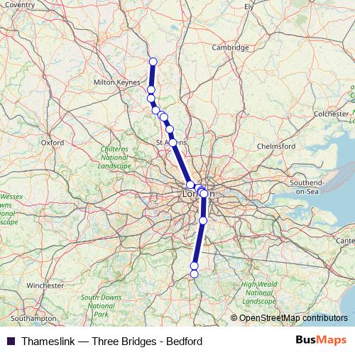 Thameslink rail Line Map