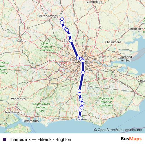 Thameslink rail Line Map
