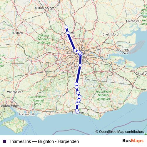 Thameslink rail Line Map