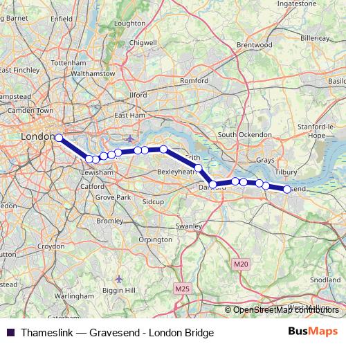 Thameslink rail Line Map