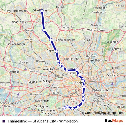 Thameslink rail Line Map