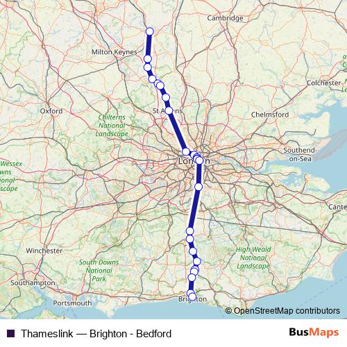 Thameslink rail Line Map