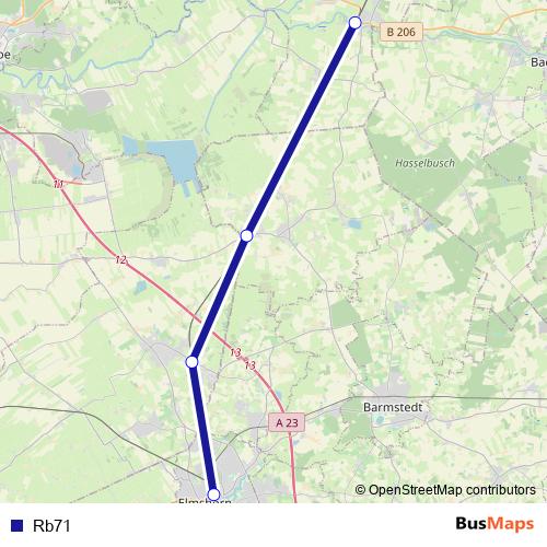 Rb71 bus Line Map