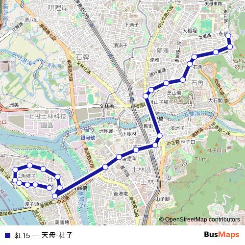 紅15 bus Line Map