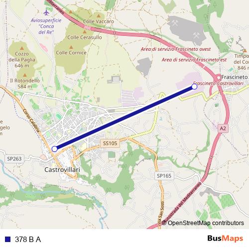 378 B A bus Line Map