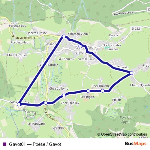 Gavot01 bus Line Map