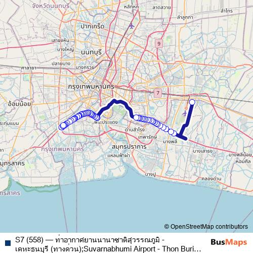 S7 (558) bus Line Map