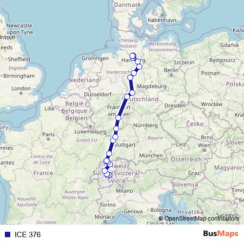 ICE 376 rail Line Map
