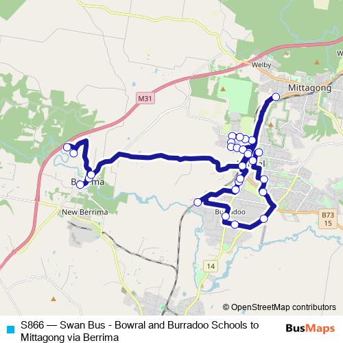 S866 bus Line Map