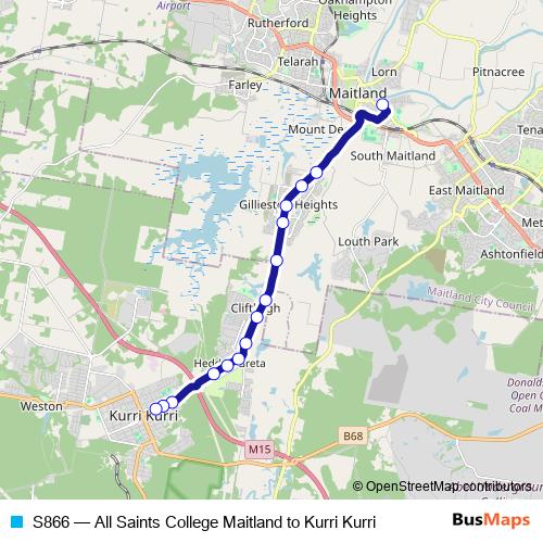 S866 bus Line Map
