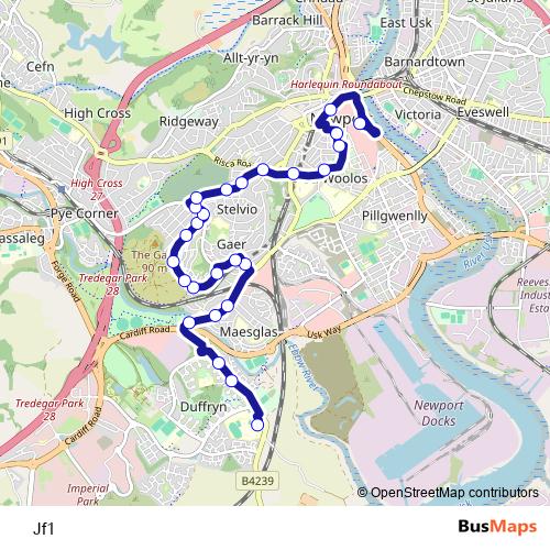 Jf1 bus Line Map