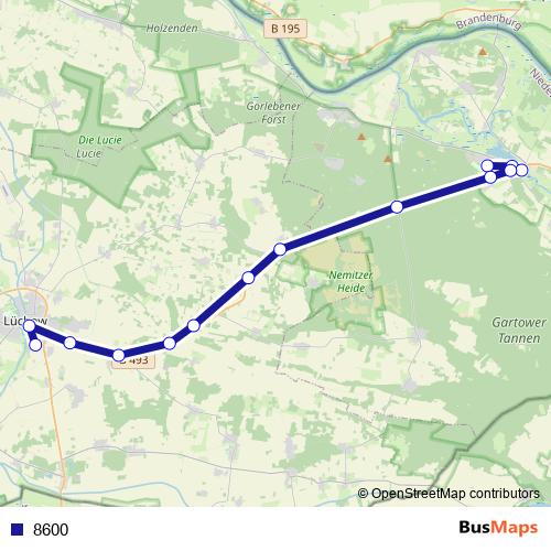 8600 bus Line Map