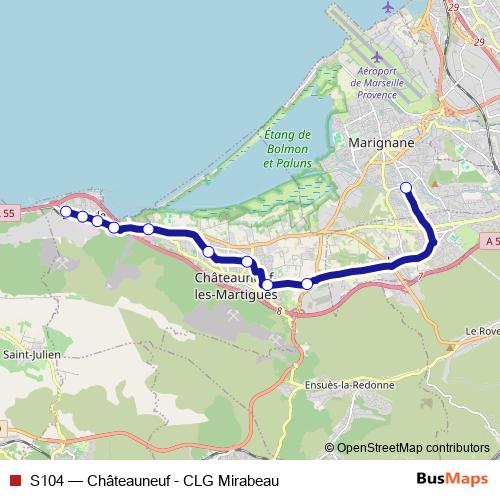 S104 bus Line Map