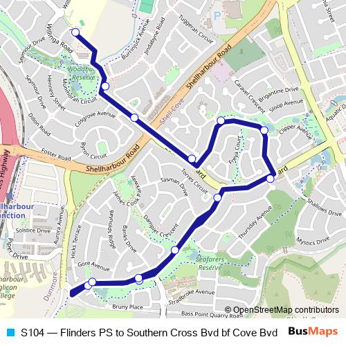 S104 bus Line Map