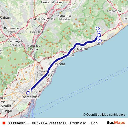 803804805 bus Line Map