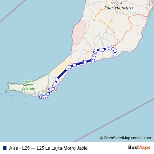 Alsa - L25 bus Line Map
