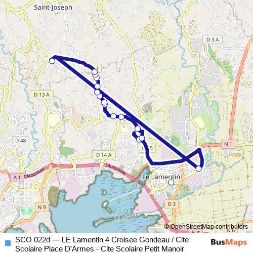 SCO 022d bus Line Map