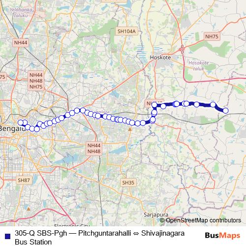 305-Q SBS-Pgh bus Line Map