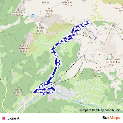 Ligne A bus Line Map