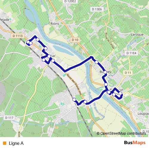 Ligne A bus Line Map