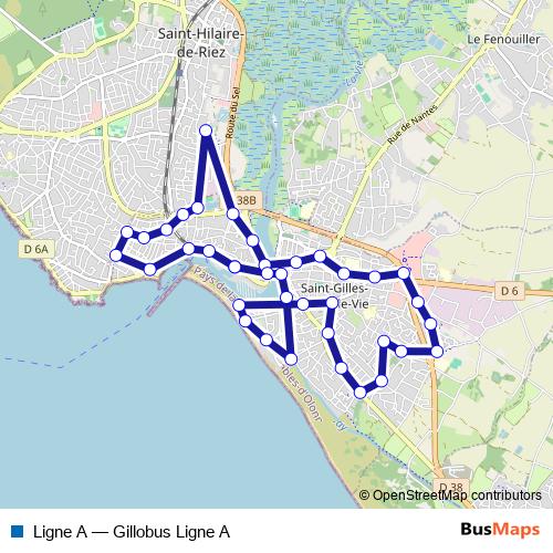 Ligne A bus Line Map
