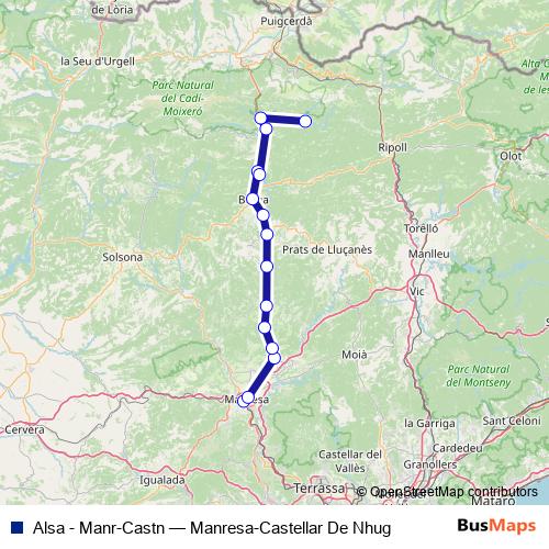 Alsa - Manr-Castn bus Line Map