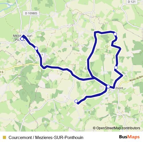 Courcemont / Mezieres-SUR-Ponthouin bus Line Map
