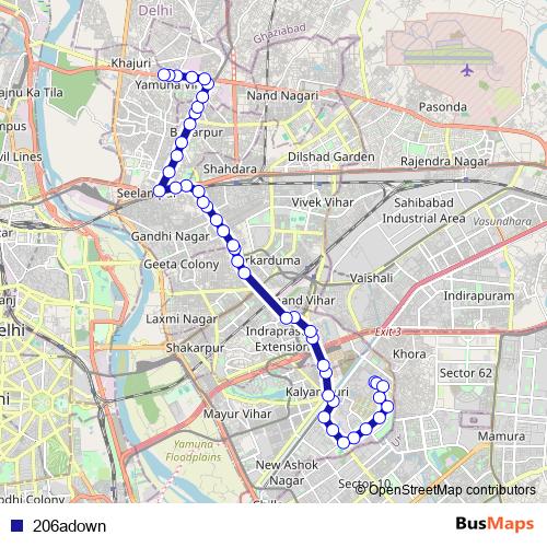 206adown bus Line Map