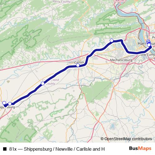 81x bus Line Map