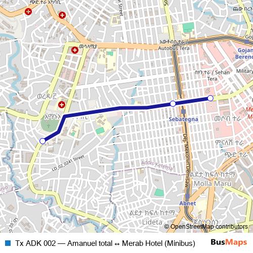 Tx ADK 002 bus Line Map