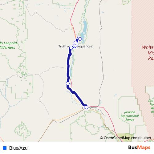 Blue/Azul bus Line Map