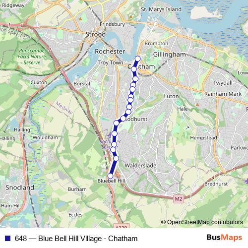 648 bus Line Map
