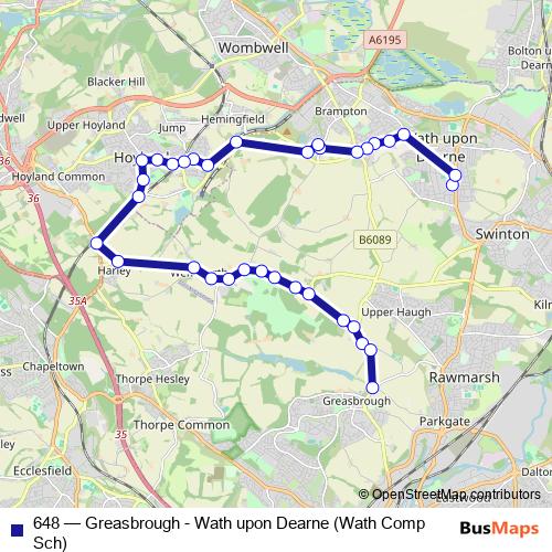 648 bus Line Map