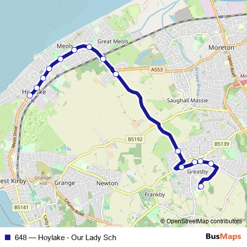 648 bus Line Map