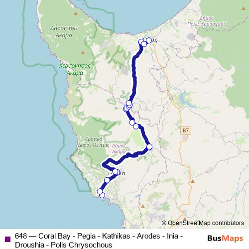 648 bus Line Map
