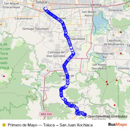Primero de Mayo bus Line Map