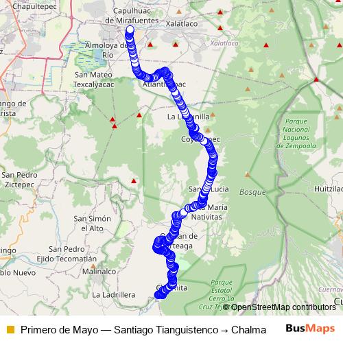 Primero de Mayo bus Line Map
