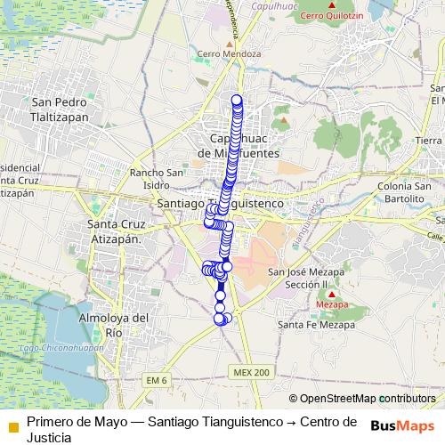 Primero de Mayo bus Line Map