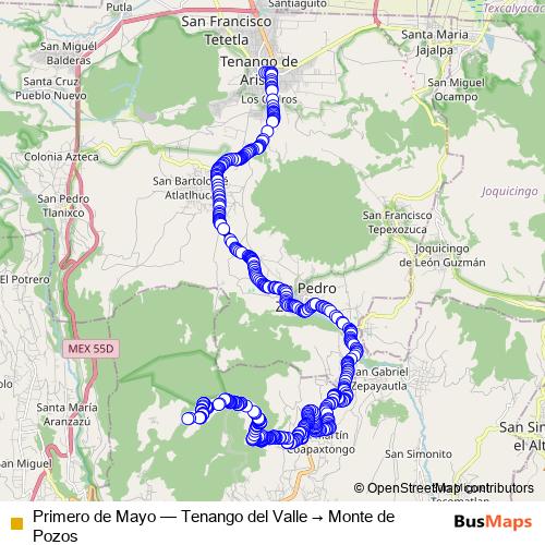 Primero de Mayo bus Line Map